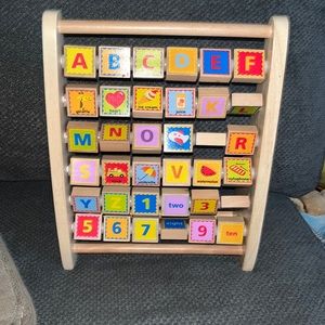 Wooden ABC & Number Activity Blocks - Multicolor Kids Learning Toy